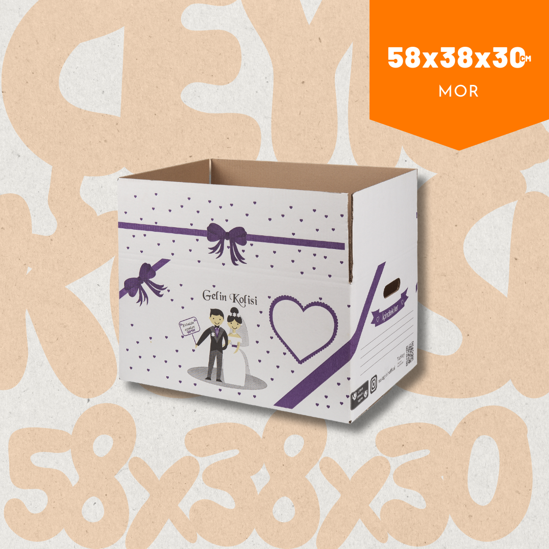 Çeyiz Kolisi 10 Adet 58x38x30cm Mor (Sağlam)