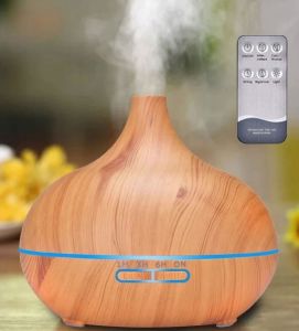 Aroma Terapi Oda Hava Nemlendirici Işıklı Ultrasonik Buhar Makinesi Ahşap Görünüm 7 Renk Led Işıklı