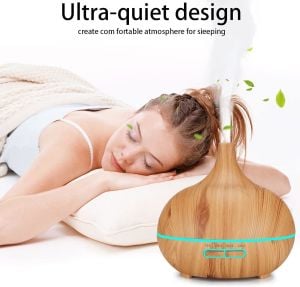 Aroma Terapi Oda Hava Nemlendirici Işıklı Ultrasonik Buhar Makinesi Ahşap Görünüm 7 Renk Led Işıklı