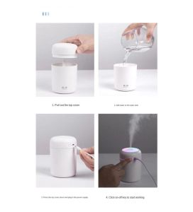 H2o 300 ml Ultrasonik Hava Nemlendirici Buhar Makinesi Ve Aroma Difüzörü