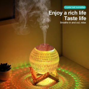 Hava Nemlendirici Buhar Makinesi Ahşap Detaylı Full Led Gece Lambası
