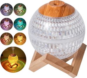 Hava Nemlendirici Buhar Makinesi Ahşap Detaylı Full Led Gece Lambası